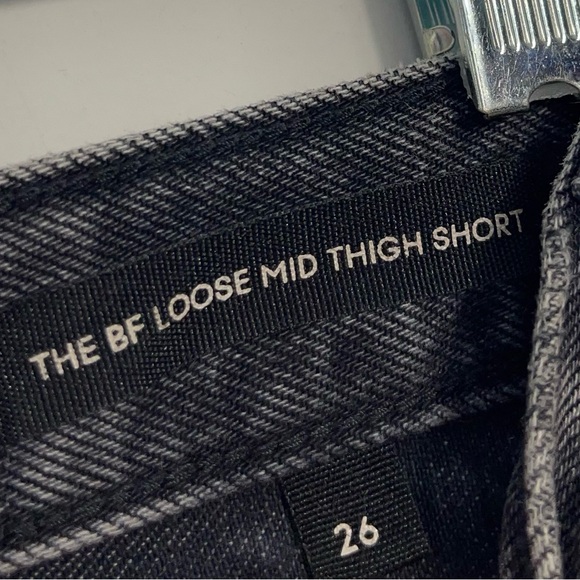 ARITZIA Denim Forum THE BOYFRIEND LOOSE MID THIGH SHORT 26 High Rise Gray Black - Picture 9 of 16